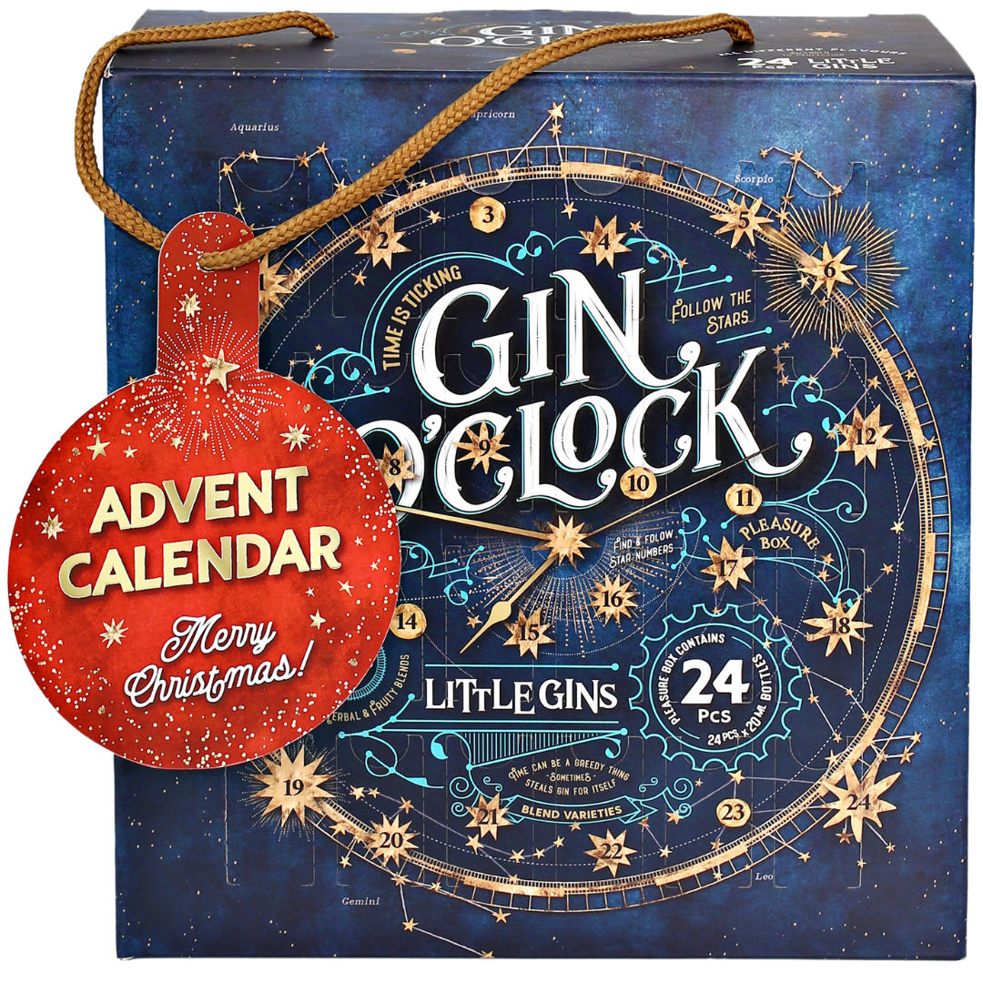 Calendario dell'avvento con 24 gin premium, regalo di Natale unico. Idea regalo originale per adulti amanti del gin, edizione limitata 2024