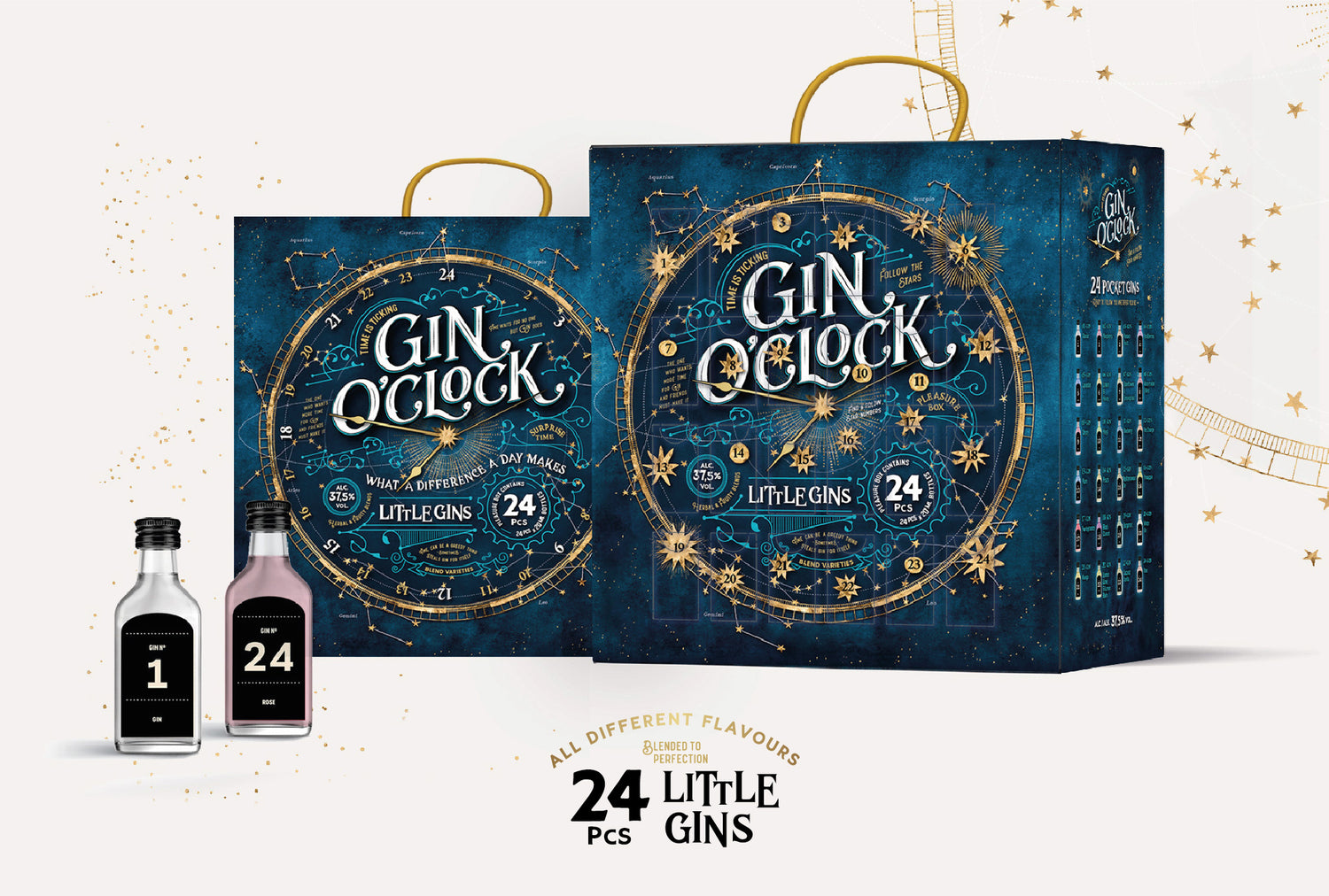 Calendario dell'avvento con 24 gin premium, regalo di Natale unico. Idea regalo originale per adulti amanti del gin, edizione limitata 2024