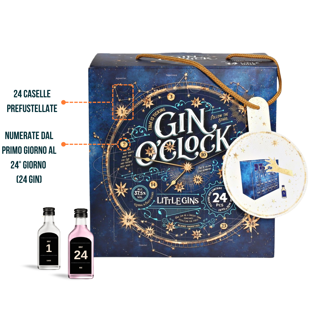 Calendario dell'avvento con 24 gin premium, regalo di Natale unico. Idea regalo originale per adulti amanti del gin, edizione limitata 2024